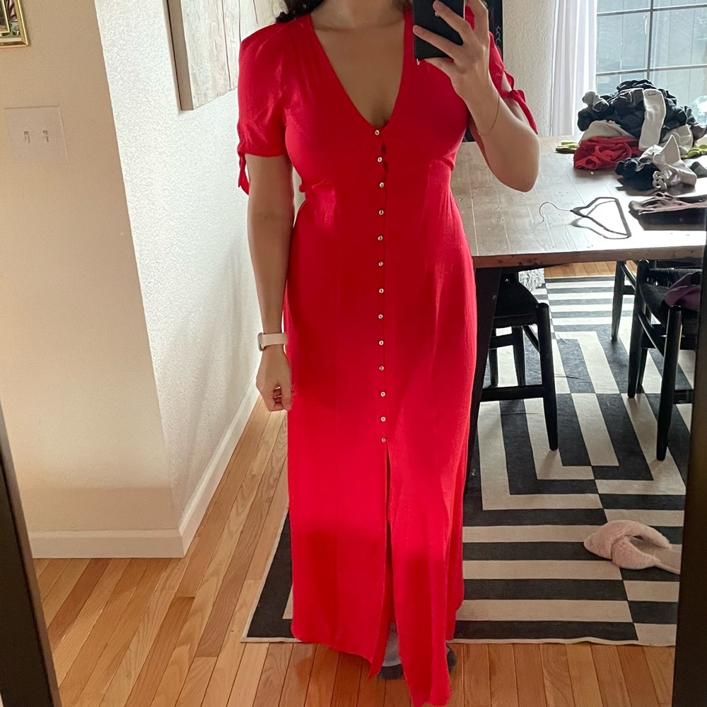 Express red maxi dress